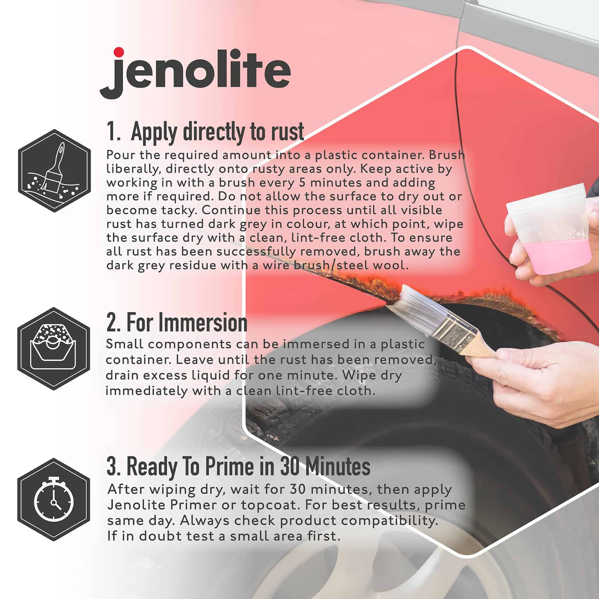 Removedor de óxido original JENOLITE para metal - Líquido - Imagen 4