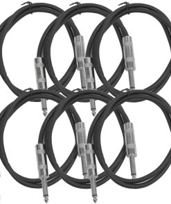 Seismic Audio SASTSX-3Black-6PK Cable de Guitarra,