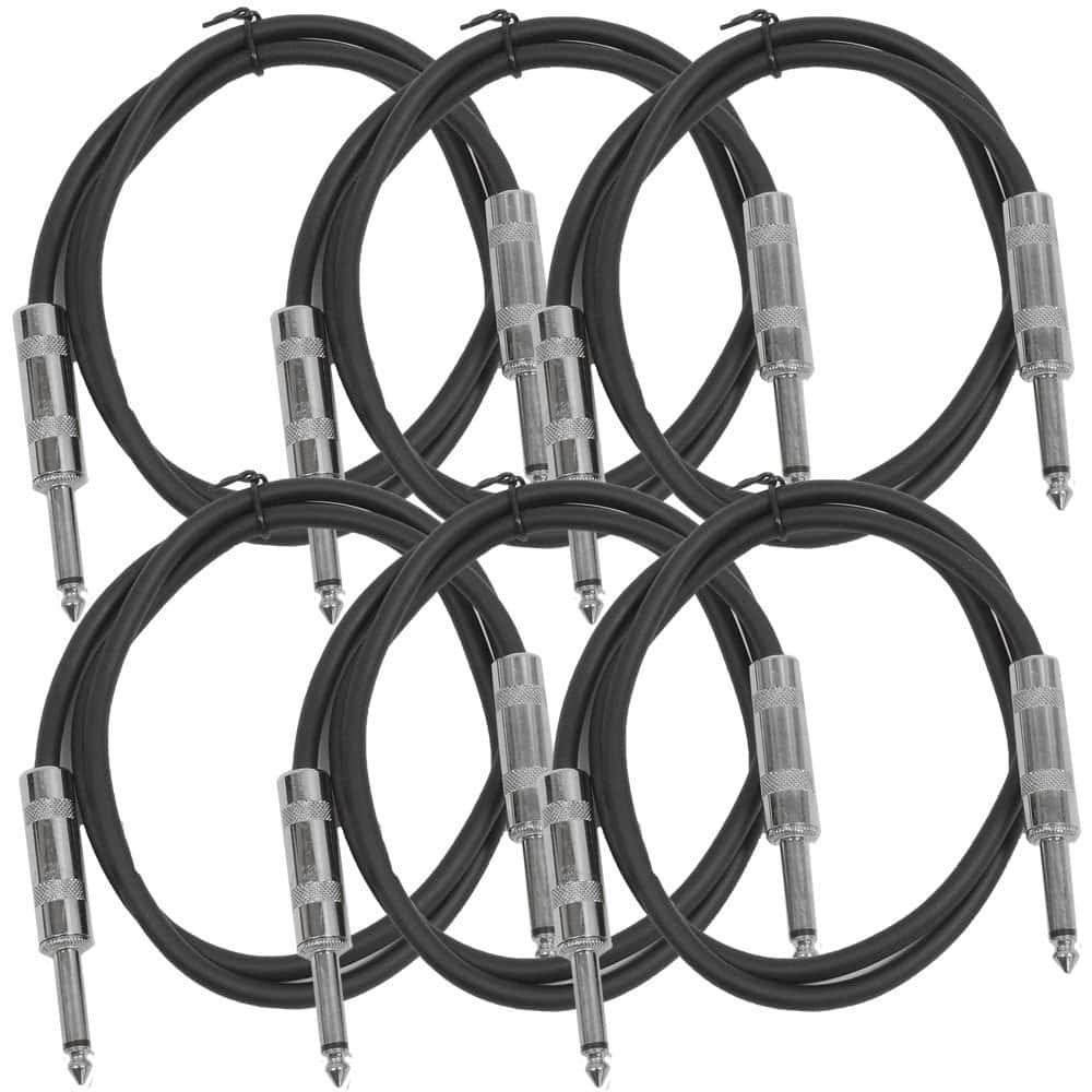 Seismic Audio SASTSX-3Black-6PK Cable de Guitarra,