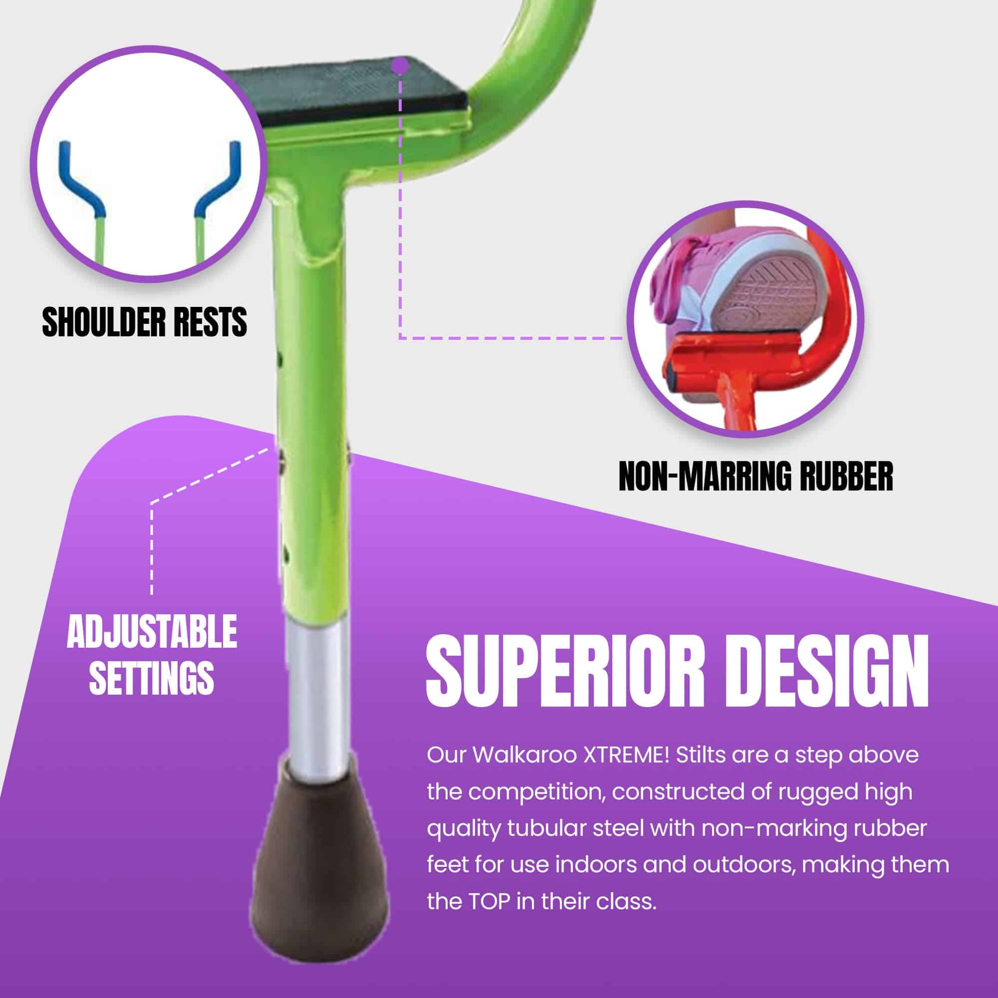 Geospace Adjustable Walkaroo Xtreme Steel -Green - Imagen 4