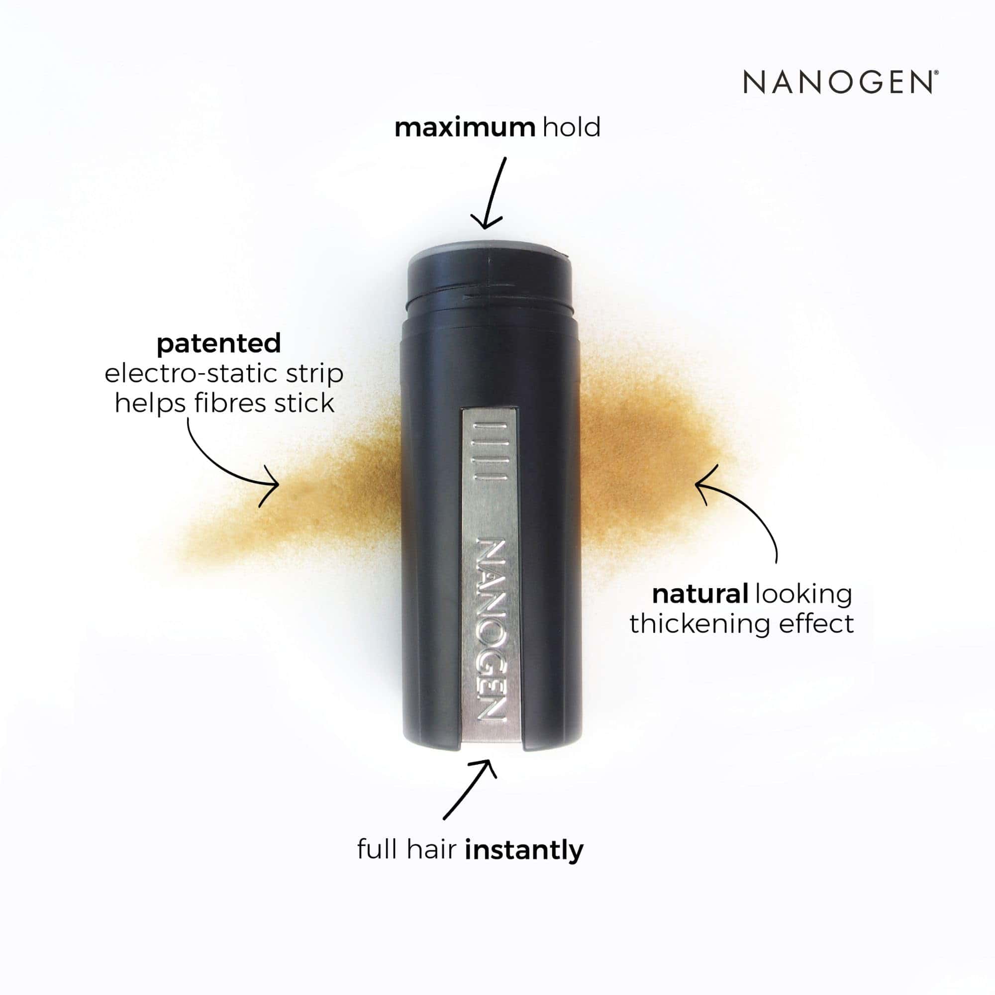 Fibras Espesantes de Cabello Nanogen Marrón Oscuro 30 Gramos - Imagen 6