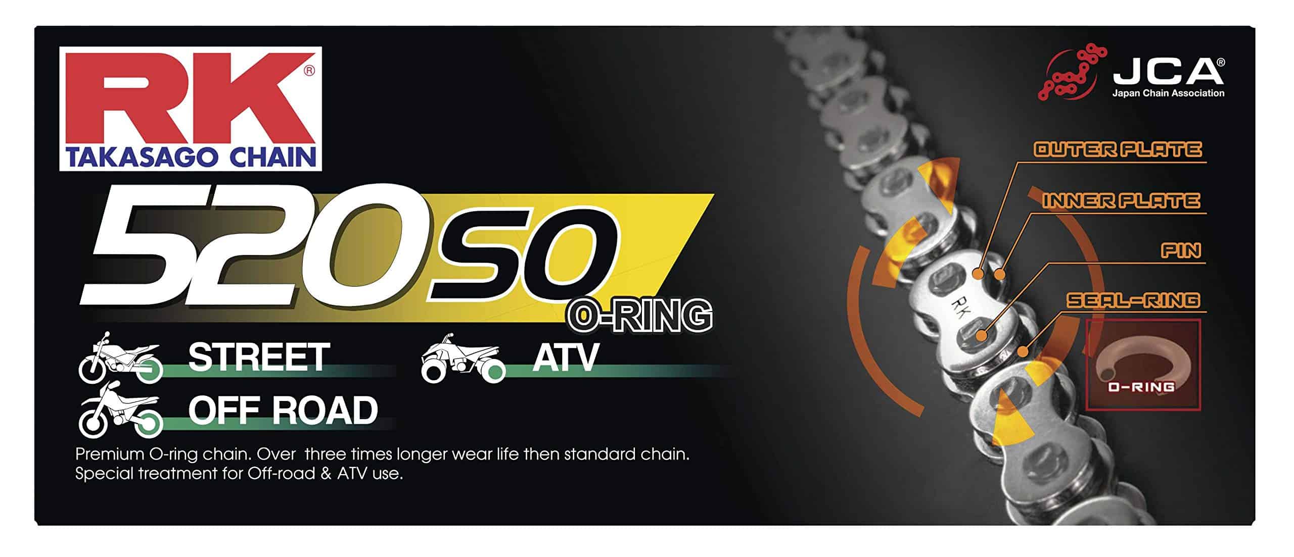 RK Racing Chain 520-SO-114 (Serie 520) Cadena O-Ring de
