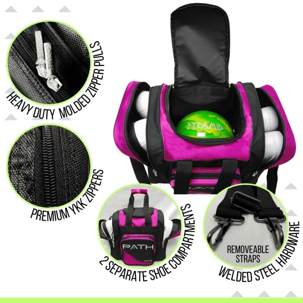 Bolso de una Toma Deluxe Path Pro de Pyramid - Negro/Rosa - Imagen 4