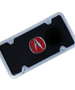 Placa de Licencia Negra con Logo Rojo de Au-TOMOTIVE GOLD