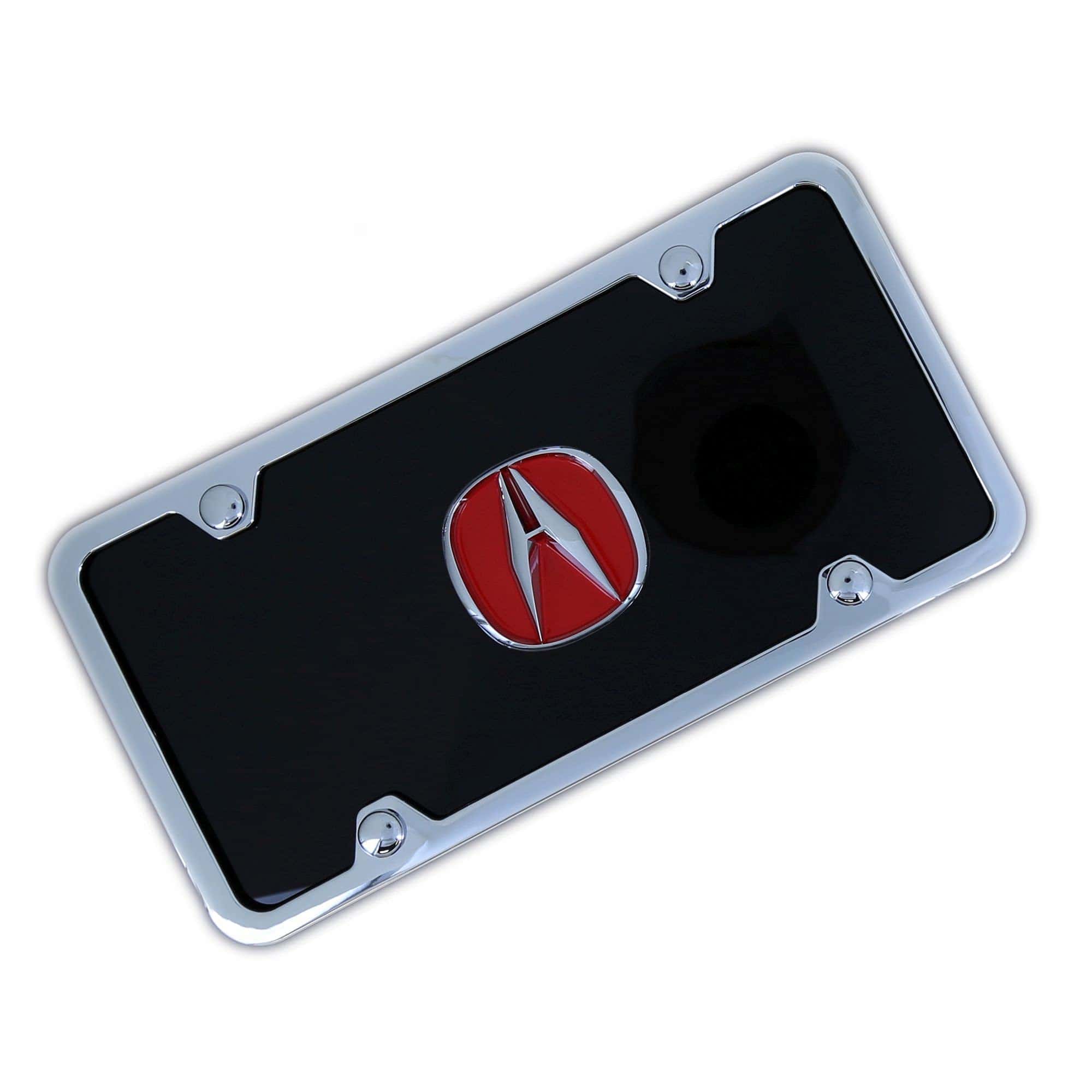 Placa de Licencia Negra con Logo Rojo de Au-TOMOTIVE GOLD