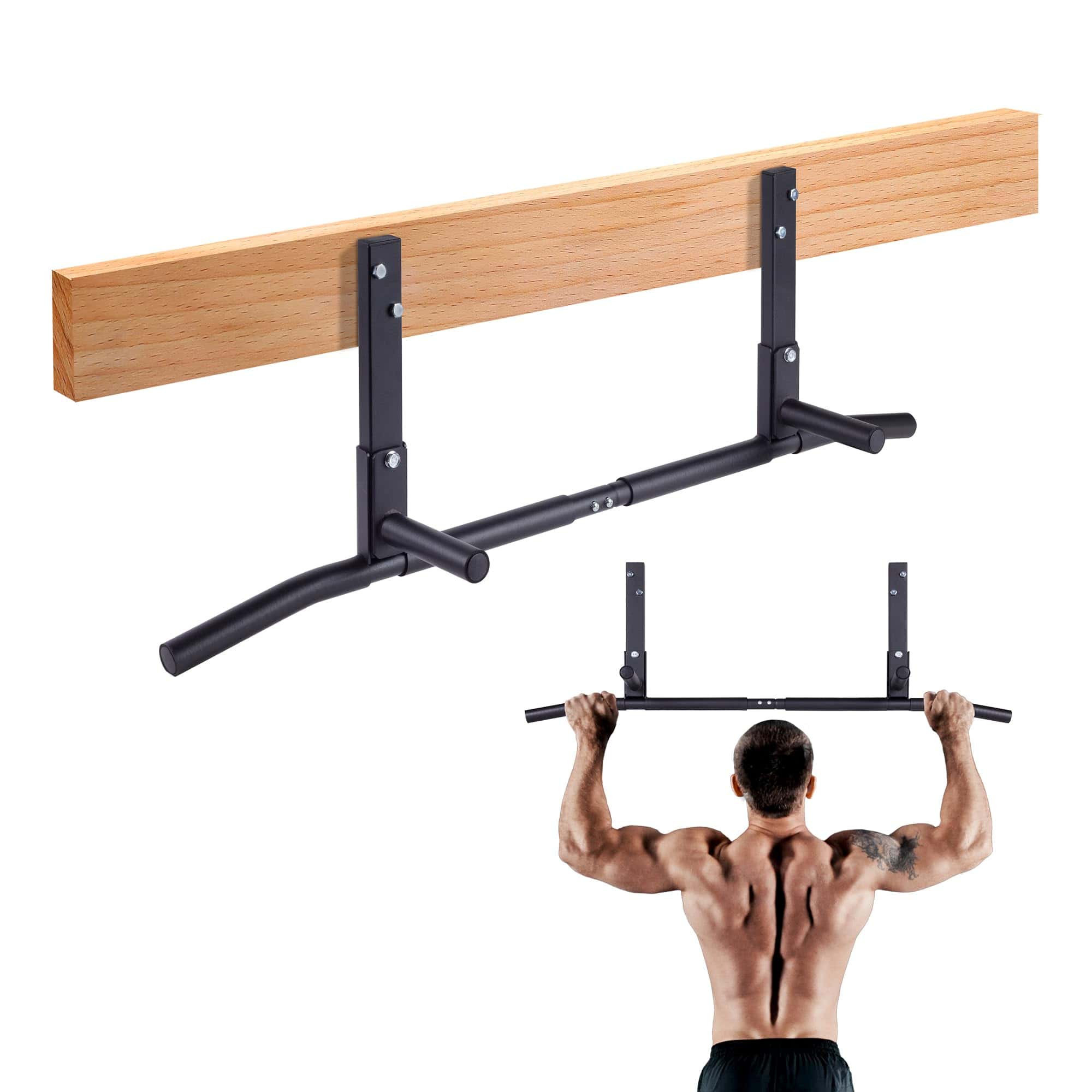 Barra de Pull Up AmStaff Fitness para Montaje en Vigas,