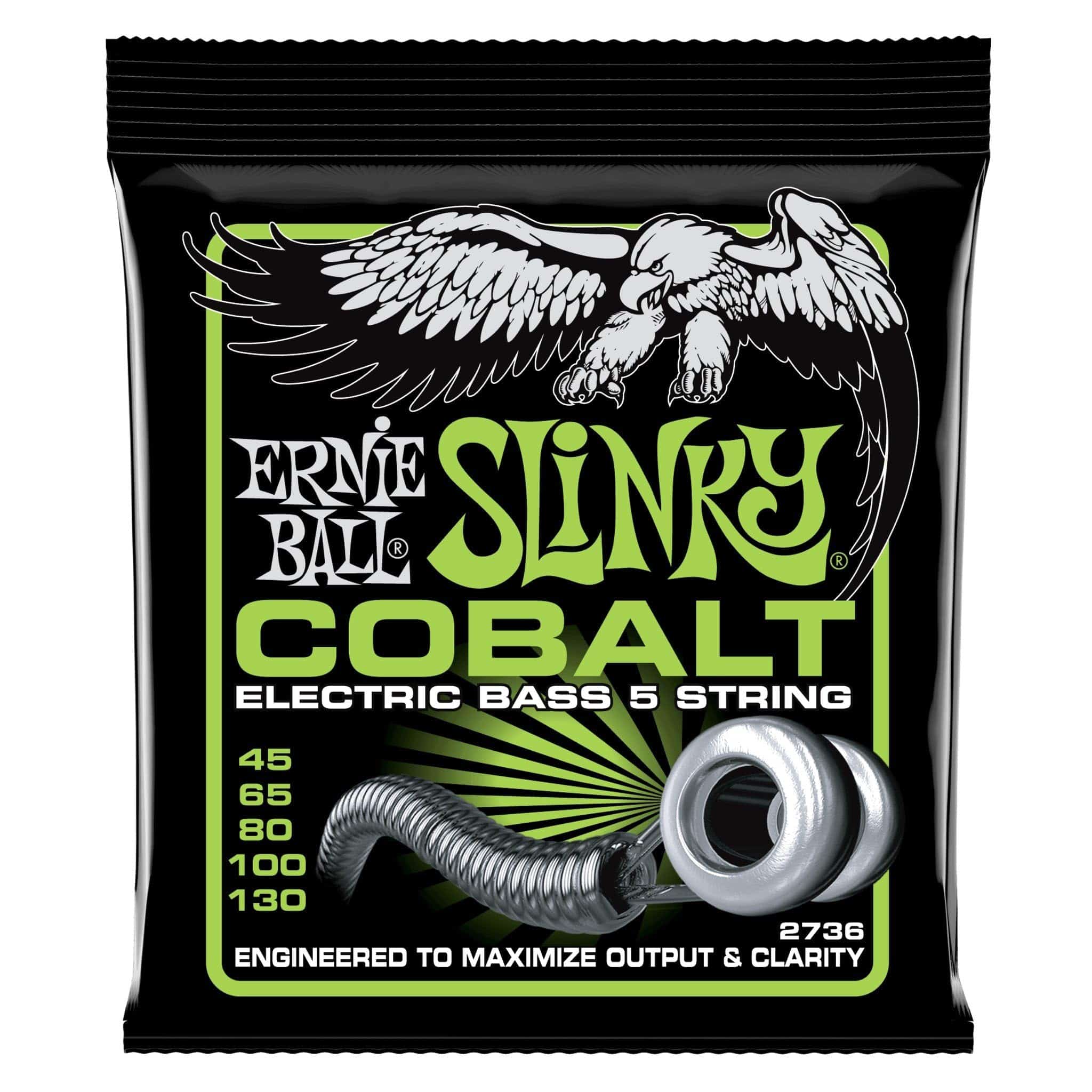 Ernie Ball Cobalt 5-String Regular Slinky Bass Strings,