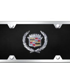 Kit de Placa de Licencia de Acrílico Negro con Logo Cromado