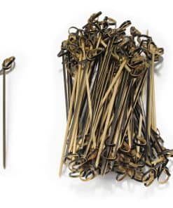 BambooMN 5.9" Palillos Daruma Negros de Bambú para Cócteles