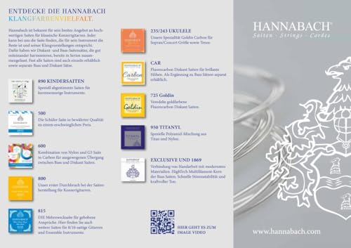 Juego de cuerdas Hannabach 652397 Serie 800 plateadas con - Imagen 3