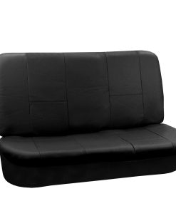 Fundas para asientos de banco dividido de cuero negro