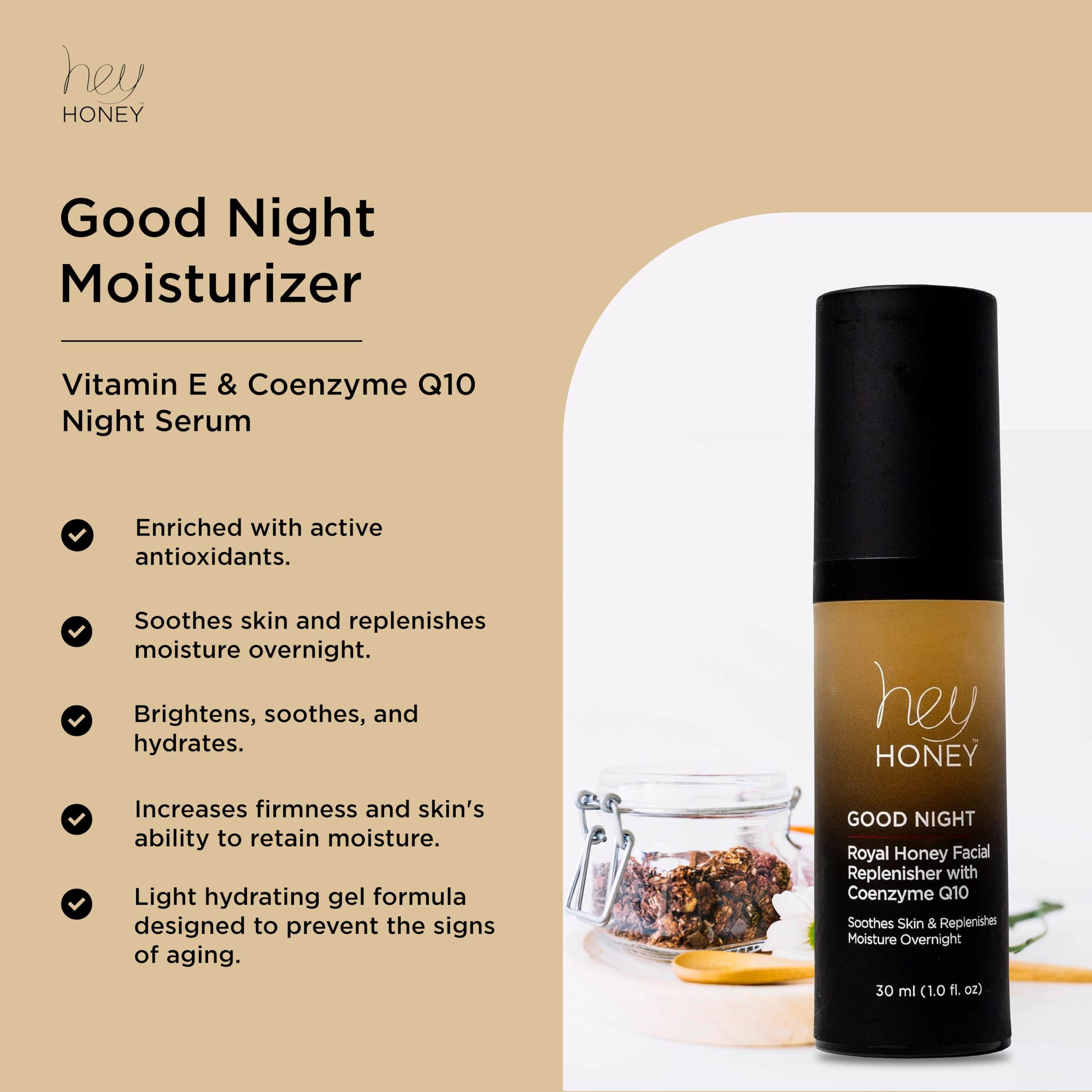 Crema Hidratante Nocturna Facial Good Night de Hey Honey - Imagen 4