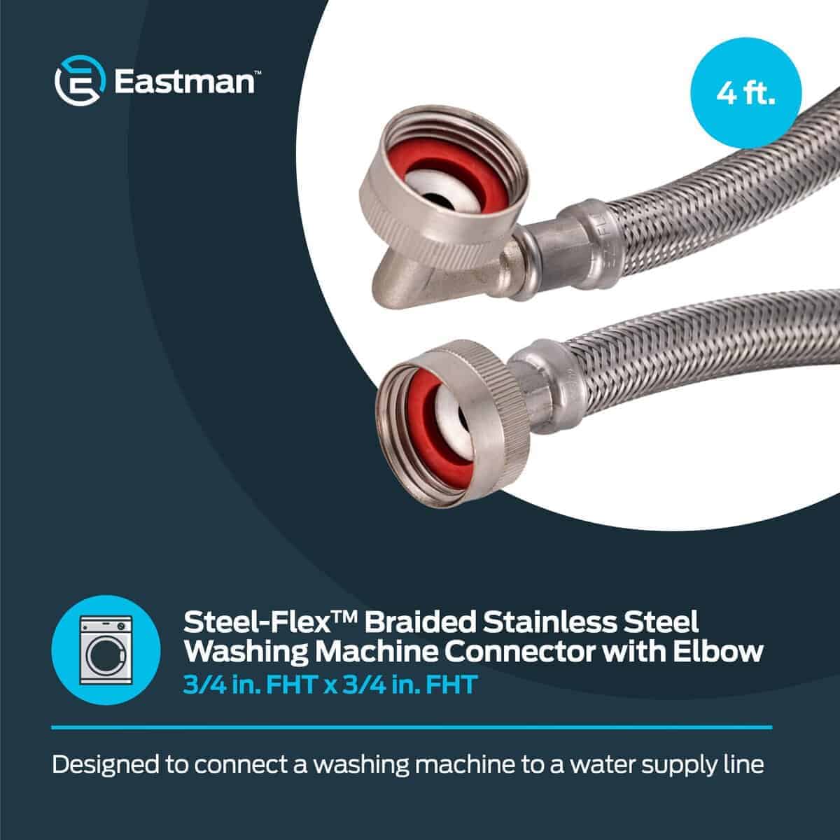 Conector de Lavadora Eastman, Conexión de 3/4 Pulgadas FHT, - Imagen 3