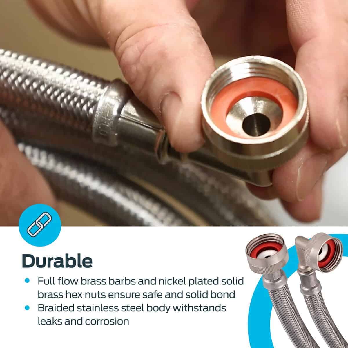 Conector de Lavadora Eastman, Conexión de 3/4 Pulgadas FHT, - Imagen 6