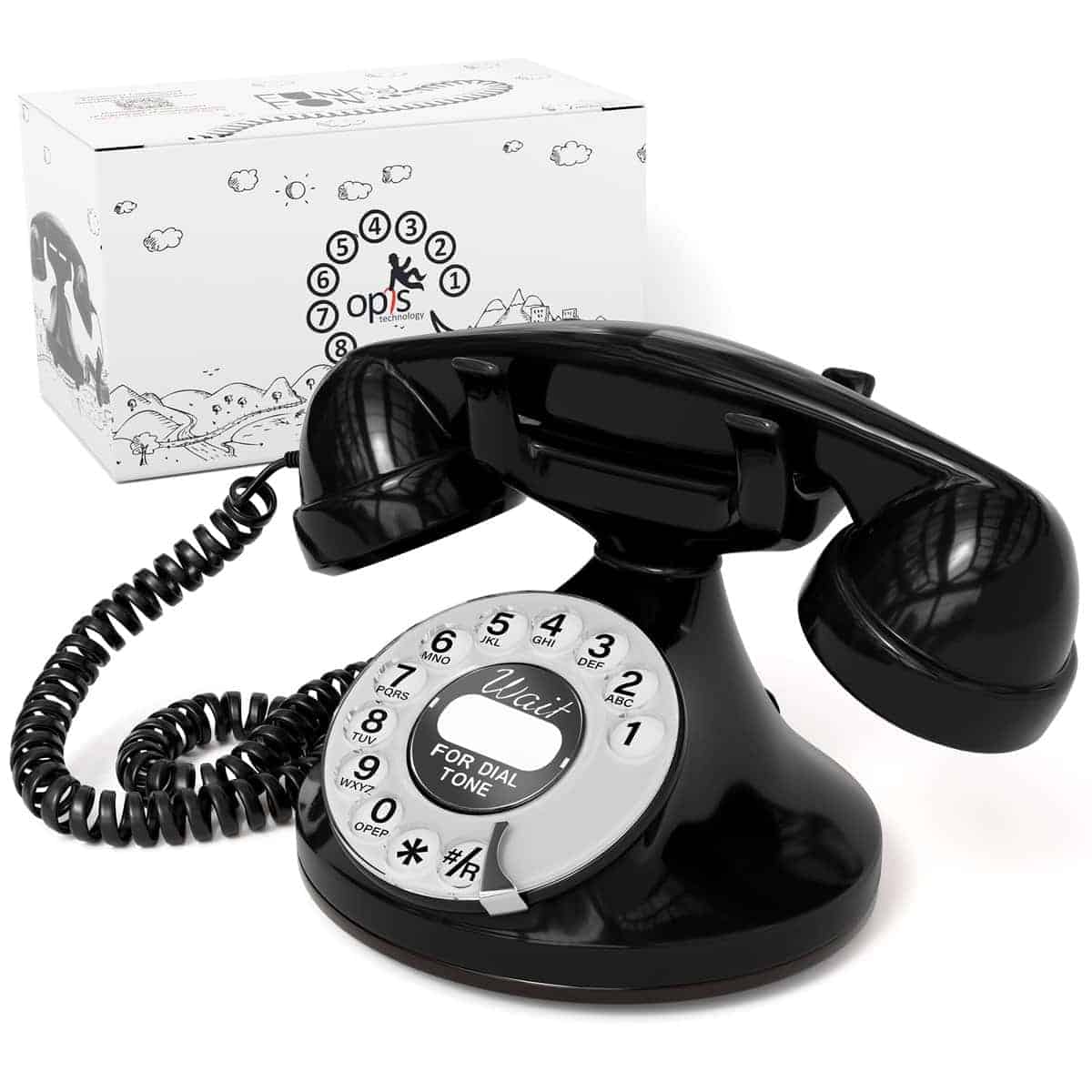Teléfono de disco: El Opis Funkyfon Cable/Teléfono Vintage