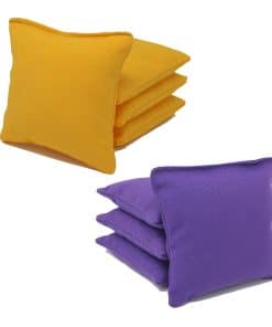 Set de Bolsas de Cornhole - (4 Amarillas, 4 Moradas) de
