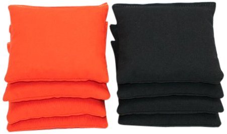 Set de Bolsas de Cornhole - (4 Negras, 4 Naranjas) por Free
