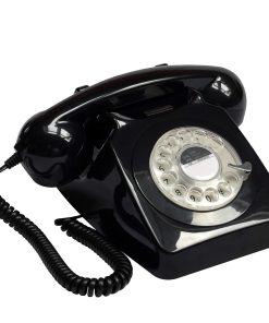Teléfono fijo retro estilo 1970 GPO 746 con cordón rizado y