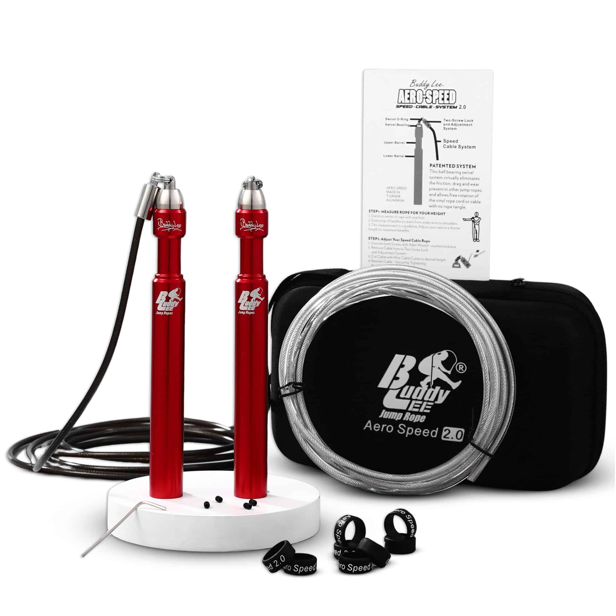 Cuerda de saltar Buddy Lee Aero Speed Jump Rope -Rojo