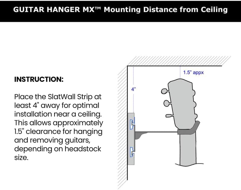 Colgador de Pared Negro para Guitarras y - Pulgadas - Imagen 5