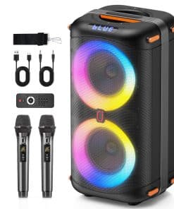 Máquina de Karaoke con 2 Micrófonos -Negro