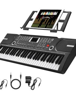 Piano de Teclado de 61 Teclas, Teclado Electrónico Portátil