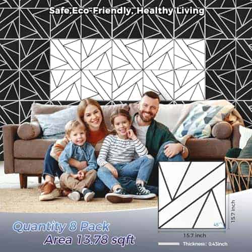 Paquete de 8 paneles acústicos de 2 capas, 15.7 x 15.7 x - Imagen 3