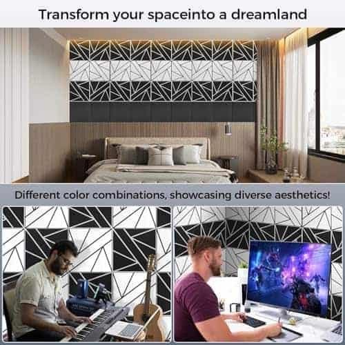 Paquete de 8 paneles acústicos de 2 capas, 15.7 x 15.7 x - Imagen 6