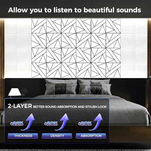 Paquete de 8 paneles acústicos de 2 capas, 15.7 x 15.7 x - Imagen 5