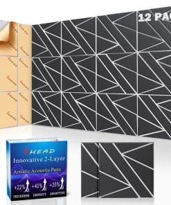 Paquete de 8 paneles acústicos de 2 capas, 15.7 x 15.7 x