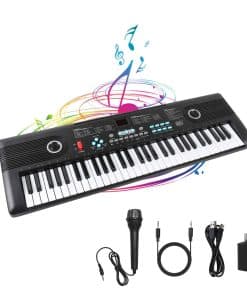 Teclado de 61 teclas, Piano Digital Electrónico con Altavoz