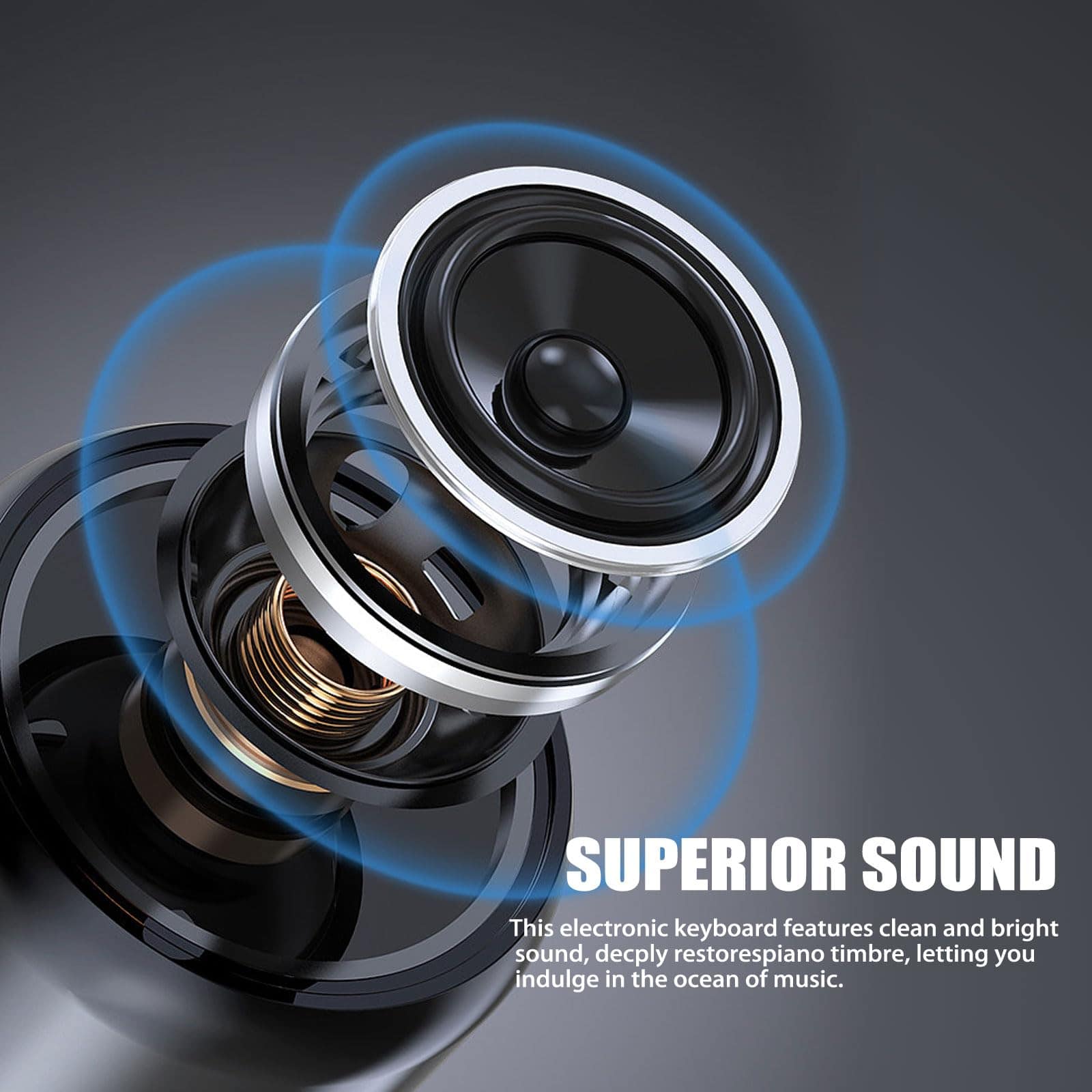 Teclado de 61 teclas, Piano electrónico portátil para - Imagen 4