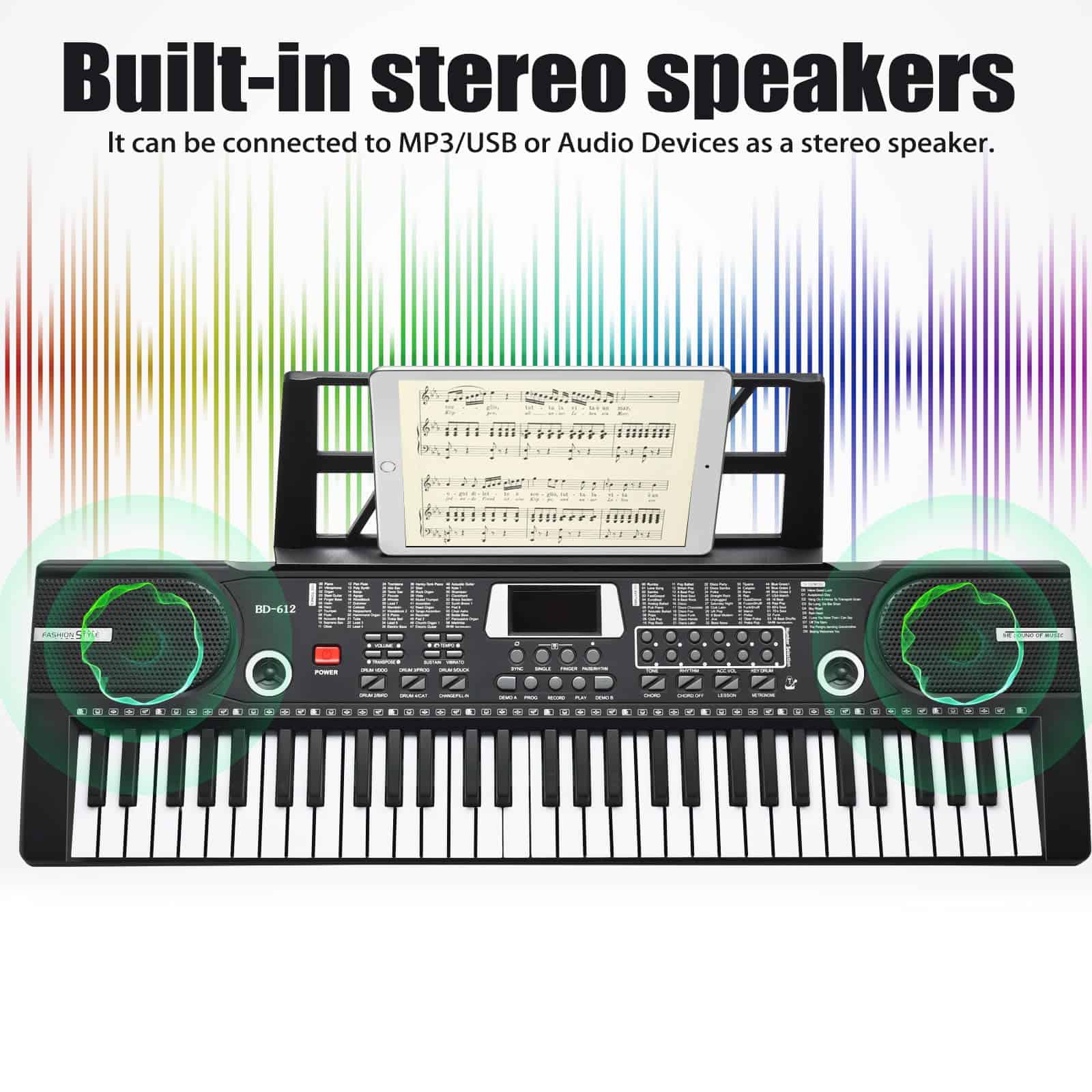 Teclado de 61 teclas, Piano electrónico portátil para - Imagen 6