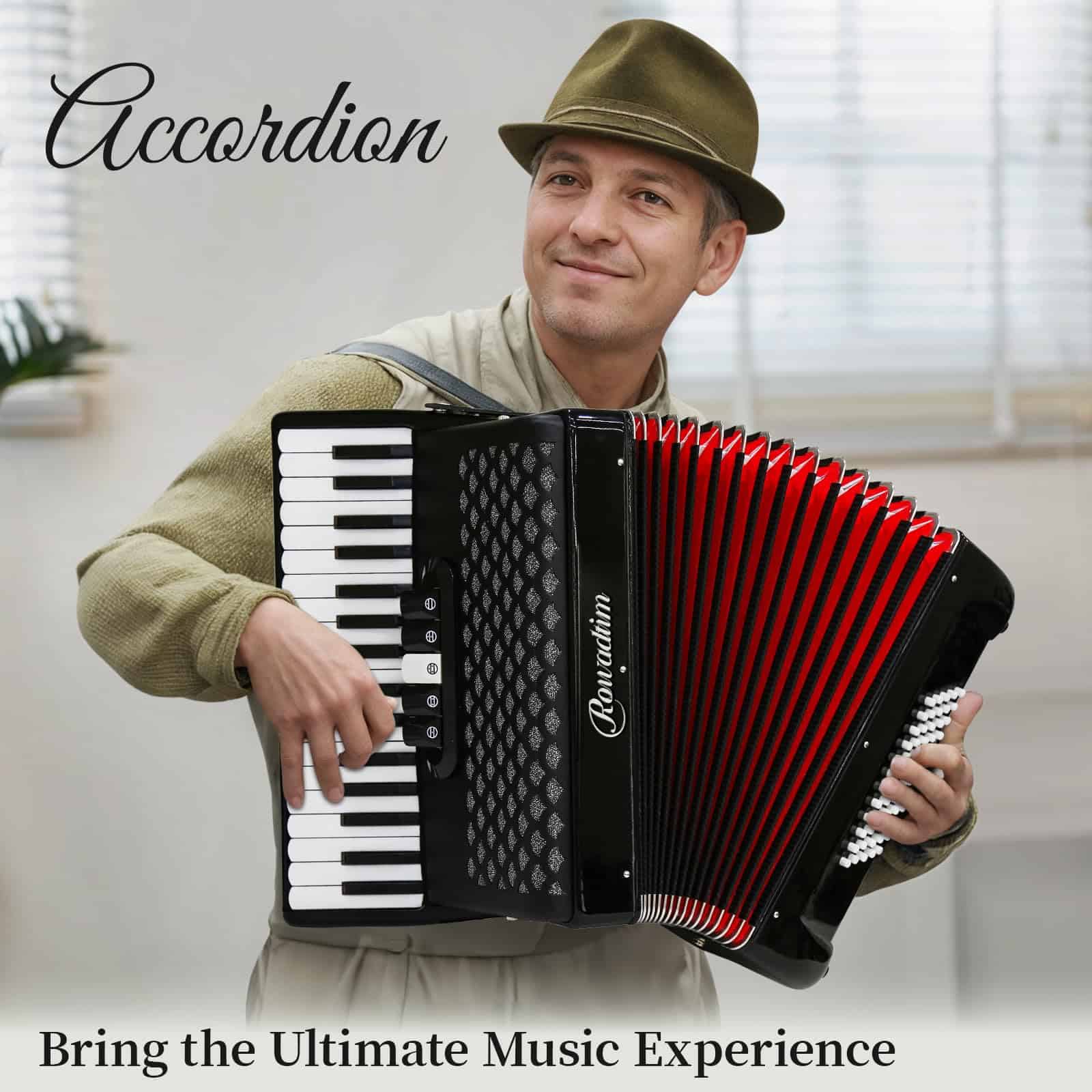 Acordeón - 34 Teclas 60 Bajos Estilo -oscuro - Imagen 3