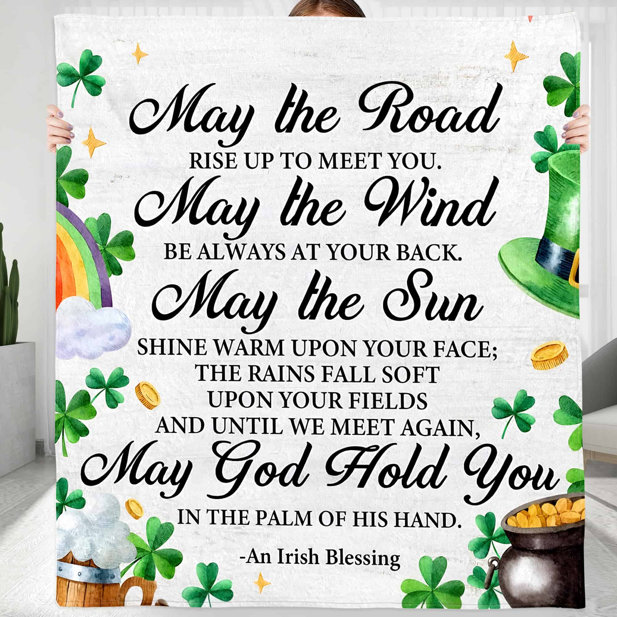 Manta KERAOO Irish Blessing St Patricks Day Decor -
