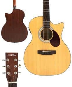 Guitarra Acústica Eléctrica SIGMA 40�, OOO Cutaway, Cuerdas