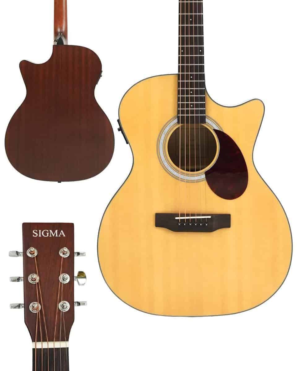 Guitarra Acústica Eléctrica SIGMA 40�, OOO Cutaway, Cuerdas