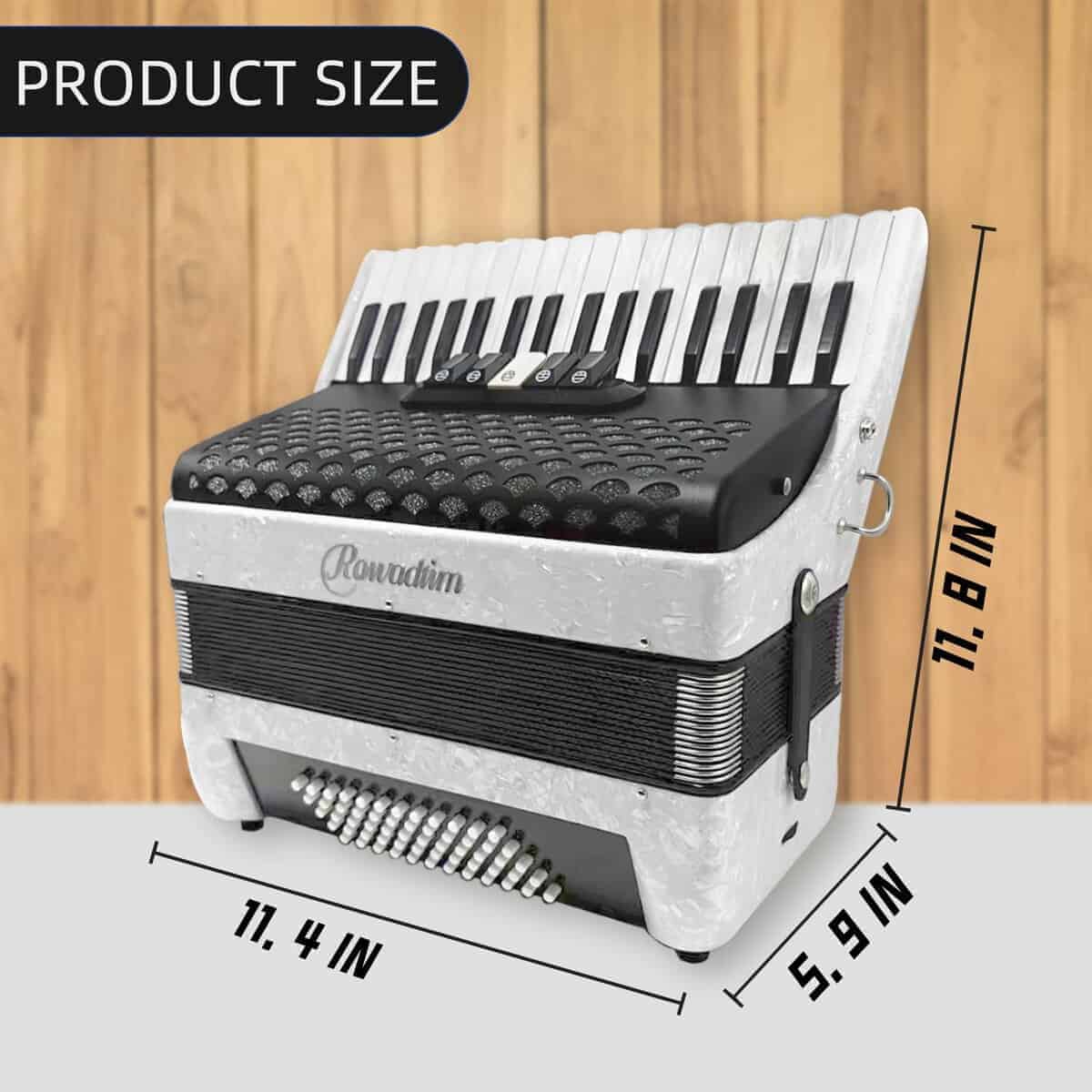 Acordeón - 34 teclas 60 bajo estilo -Blanco - Imagen 5