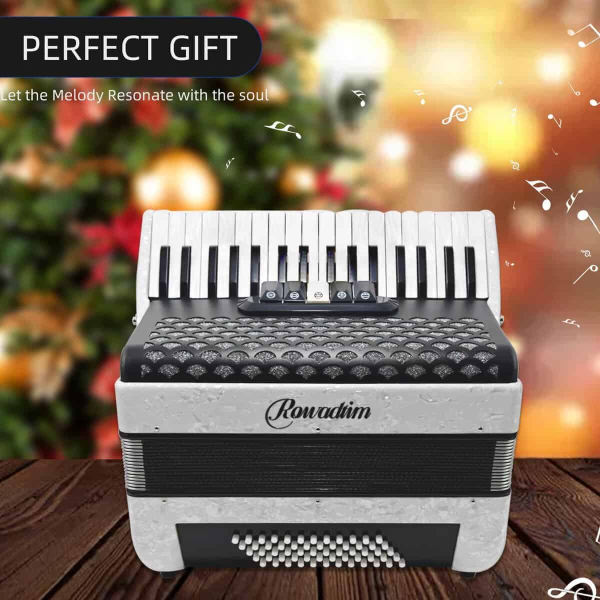 Acordeón - 34 teclas 60 bajo estilo -Blanco - Imagen 7