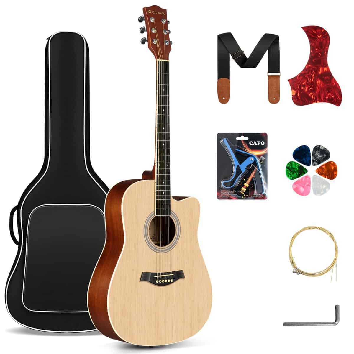 Guitarra Acústica CAHAYA para Principiantes Adultos - Set