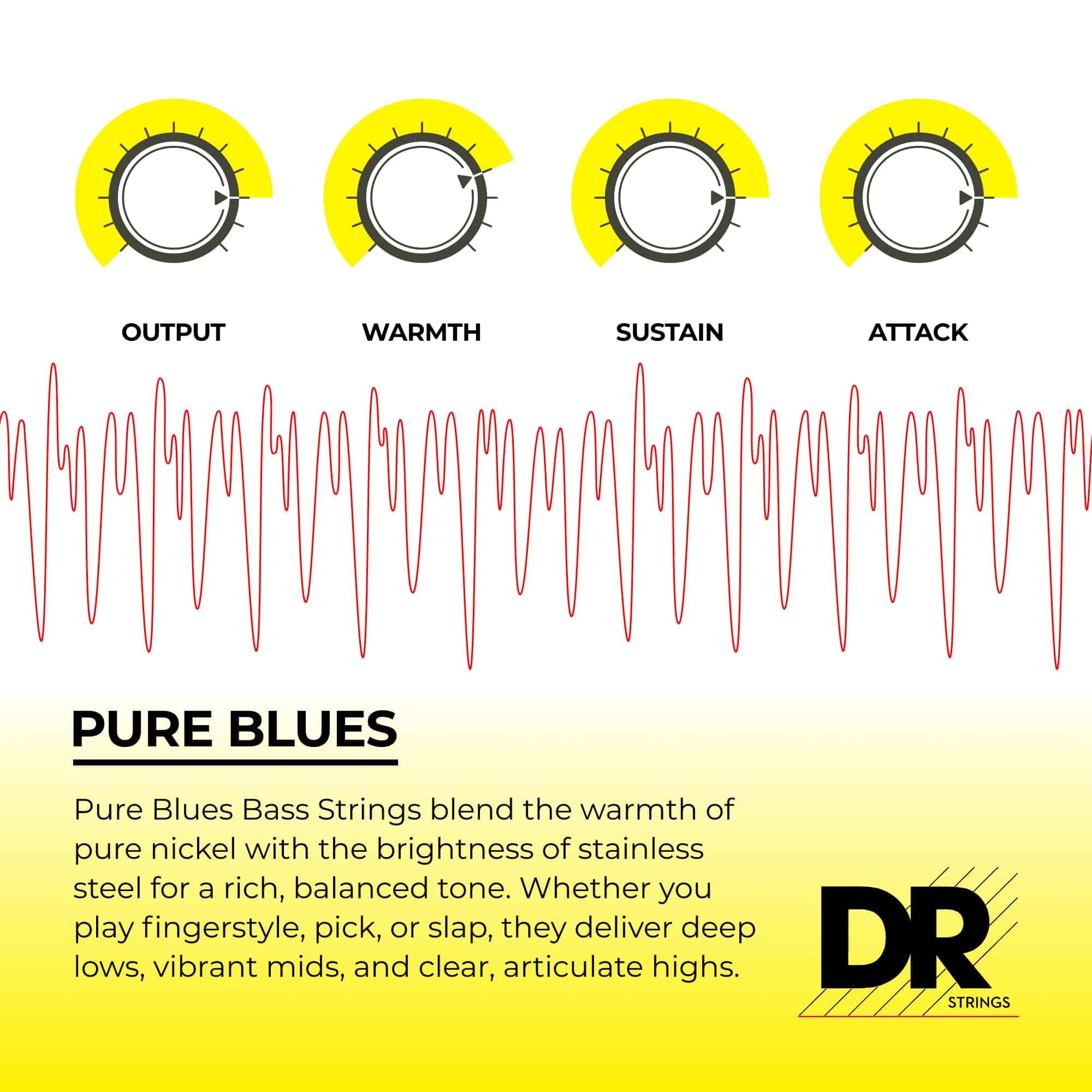 Cuerdas de bajo DR Strings PURE BLUES (PB5-45) - Imagen 4