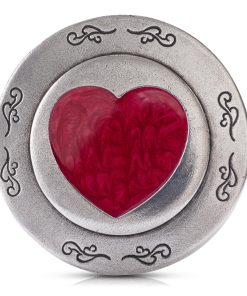 Espejo de Bolsillo de Peltre con Corazones DANFORTH (Rojo)