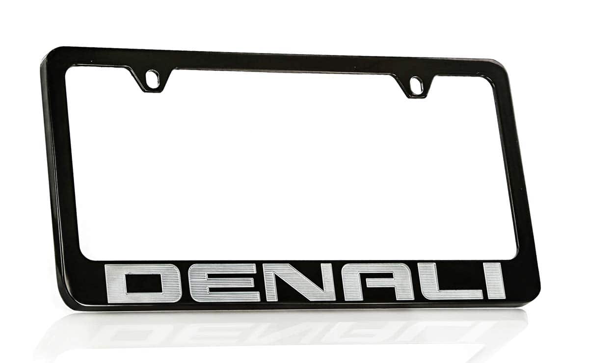 Portaplacas de metal recubierto en negro GMC Denali