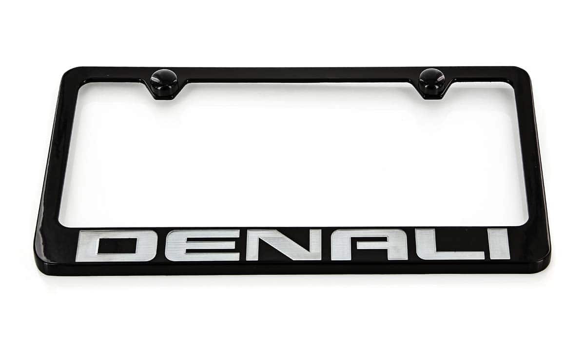 Portaplacas de metal recubierto en negro GMC Denali - Imagen 4