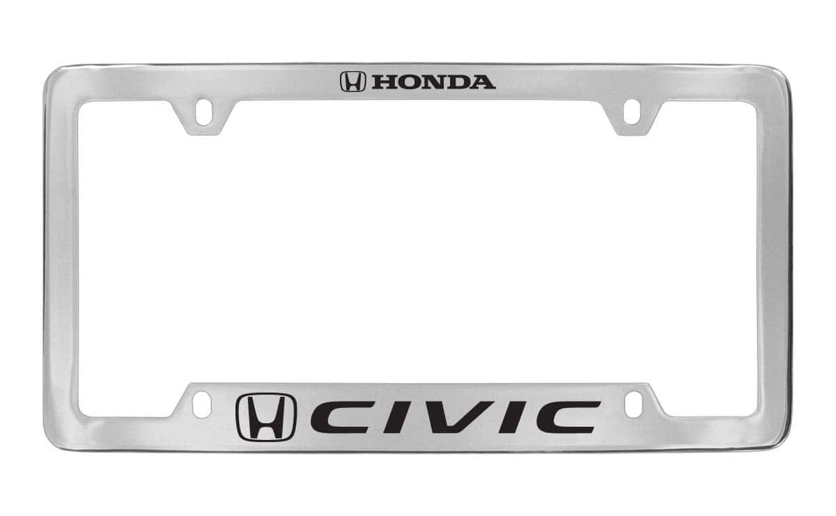 Portaplacas de Zinc para Honda Civic (Cromo & Inferior & 4