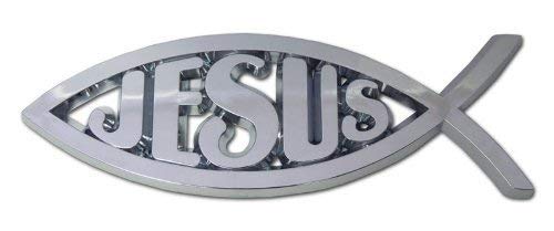 Emblema de Auto de Cristo Pez Cromado (JESUS)