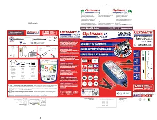 OptiMATE 2, TM-421, Cargador de batería sellada de 12V 0.8A - Imagen 4