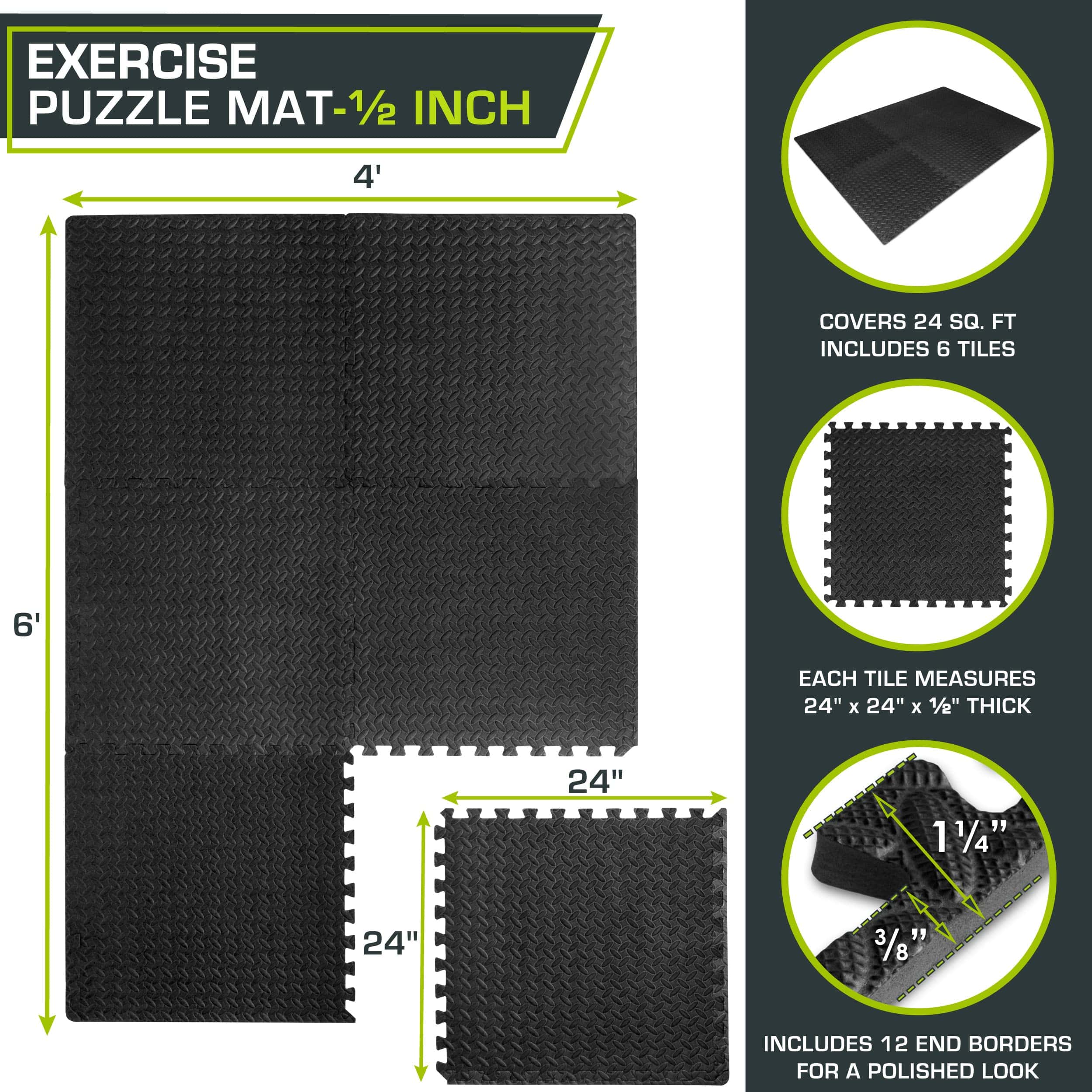 Tapete de Ejercicio ProsourceFit � in, Azulejos de Espuma - Imagen 3