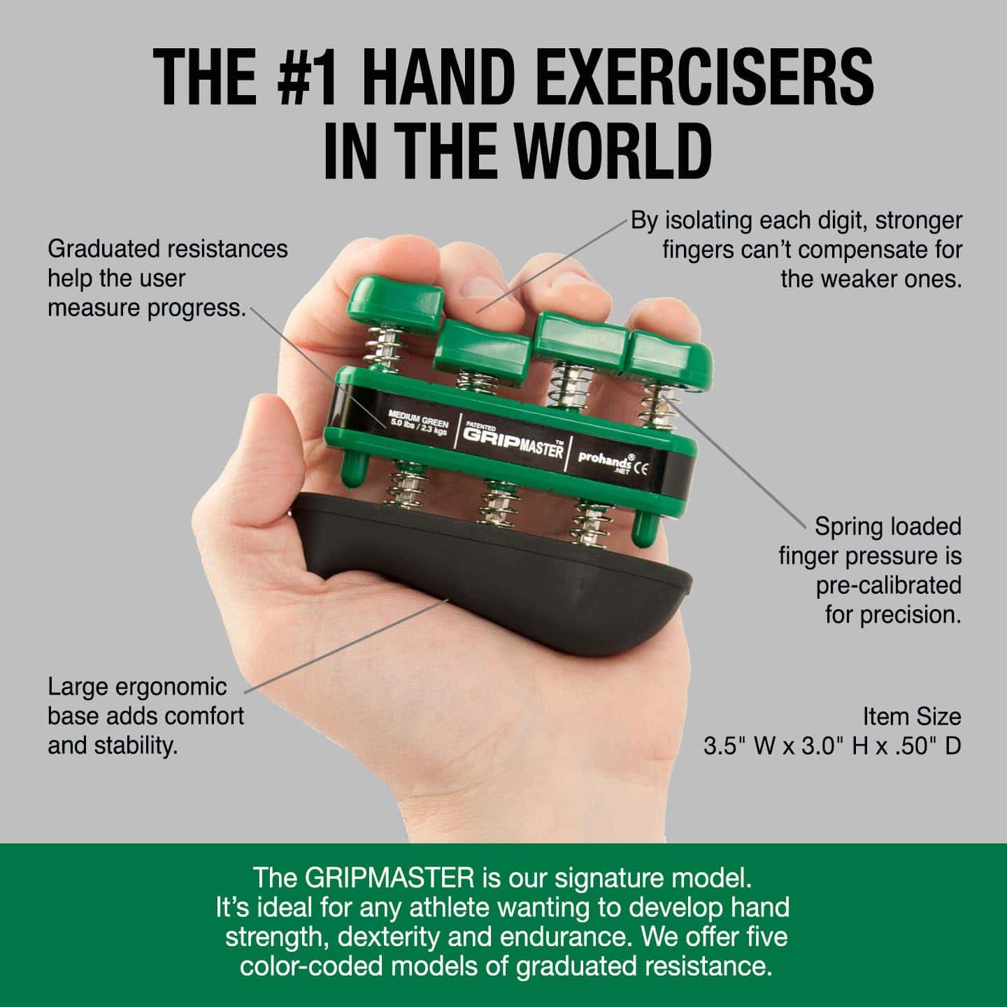 Prohands Gripmaster Rehab Hand Exerciser, Entrenador de - Imagen 5