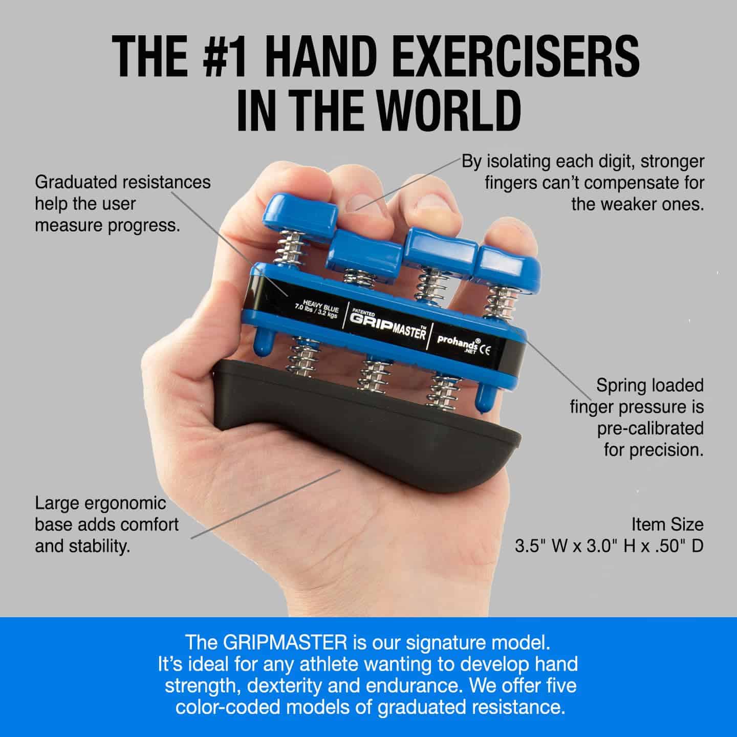 Prohands Gripmaster Rehab Hand Exerciser, -Azul - Gripmaster - Imagen 5